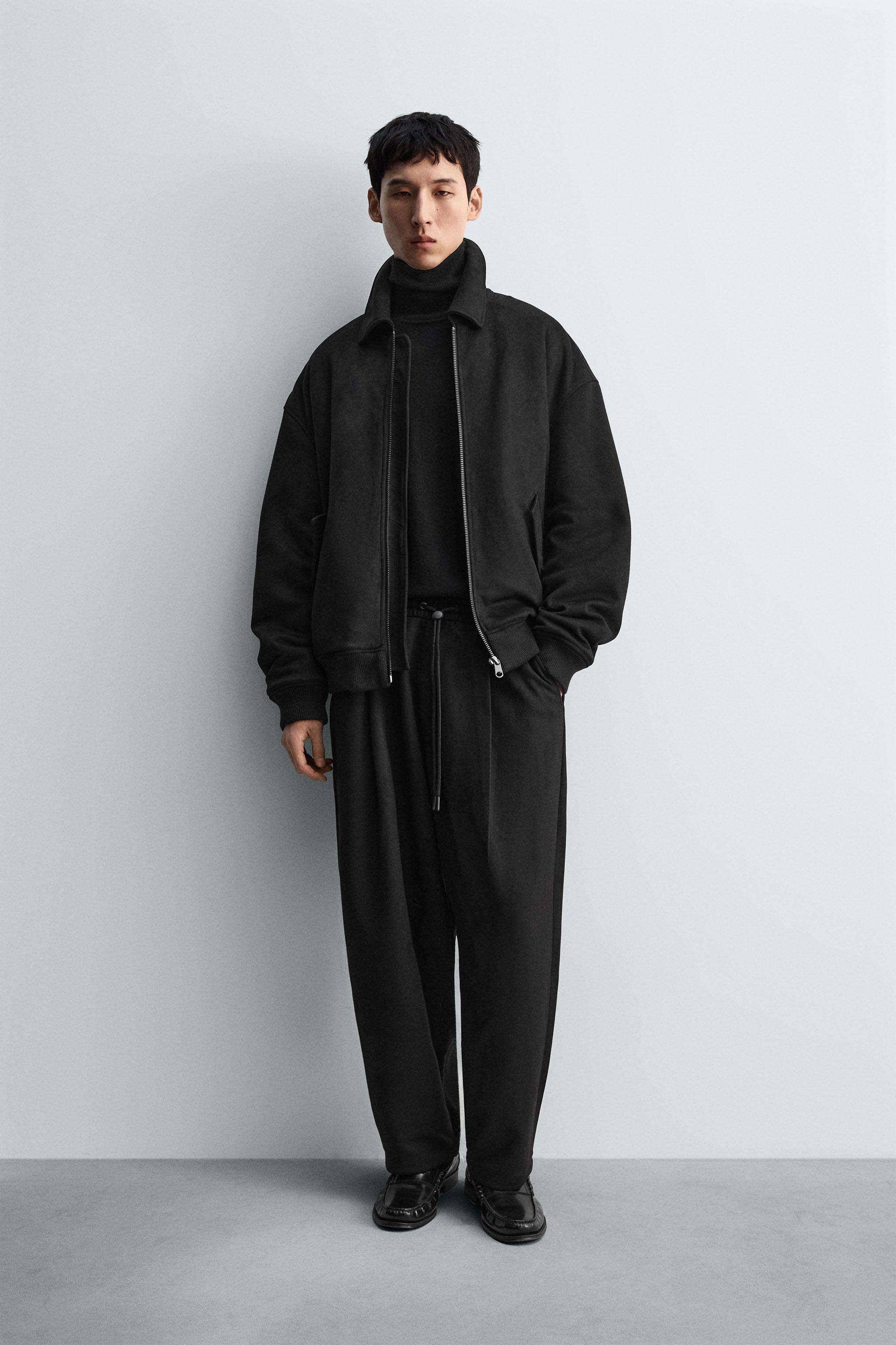 フェイクスエードプリーツパンツ - ブラウン | ZARA Japan / 日本