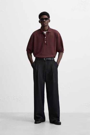 POLO ESTRUCTURA PIQUÉ - Burgundy de Zara - Imagen 0