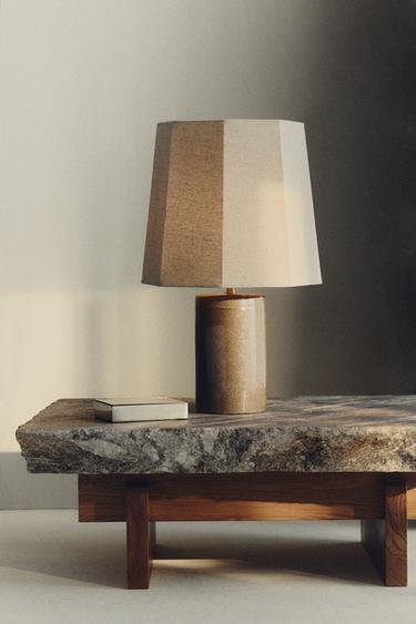 STONEWARE TABLE LAMP - Anthracite grey by Zara