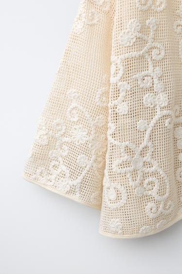 KIMONO À FLEURS BRODÉES - Écru de Zara - Image 3