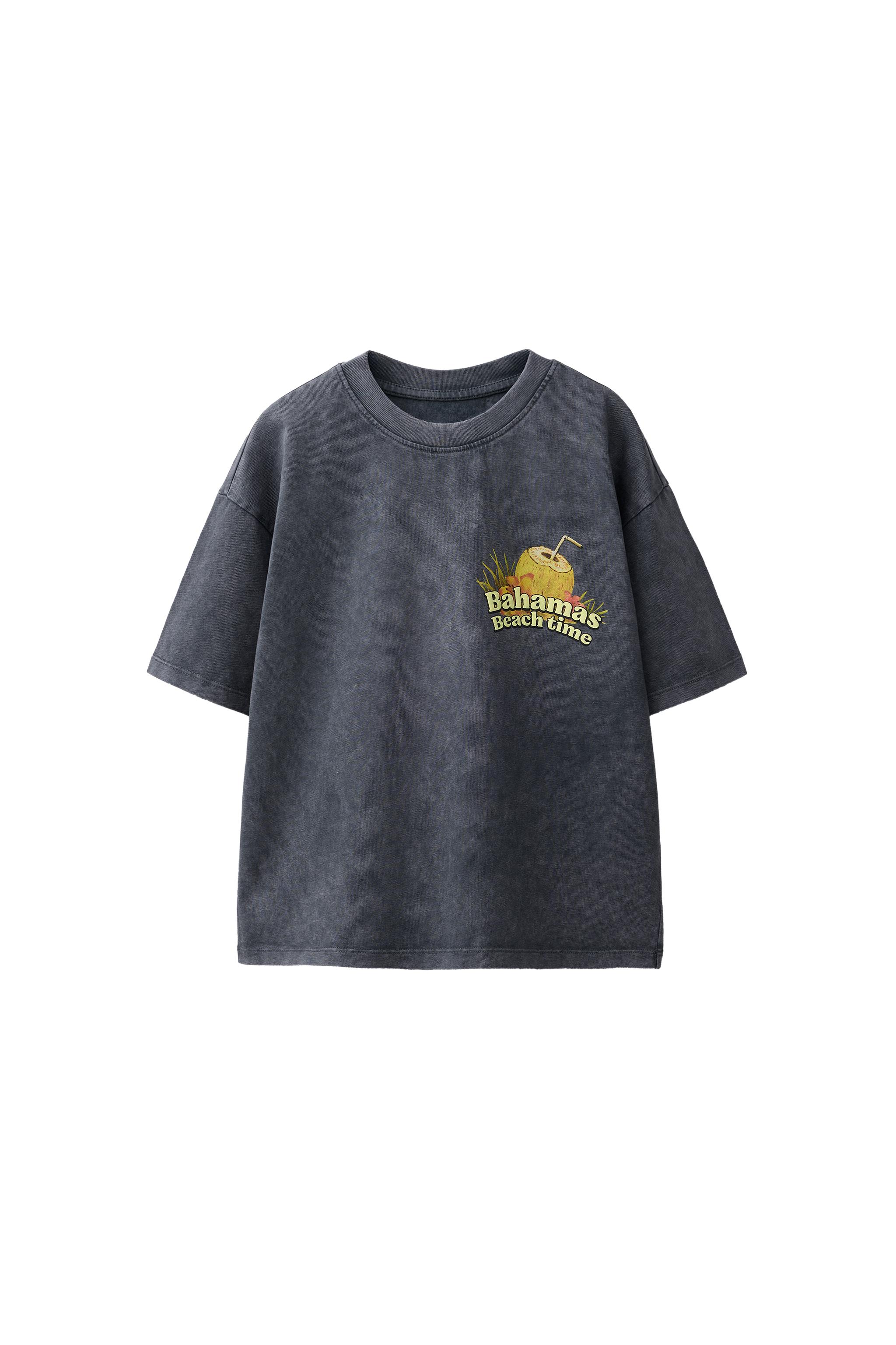 GARMENT DYE PRINTED T-SHIRT - Anthracite grey | ZARA United States