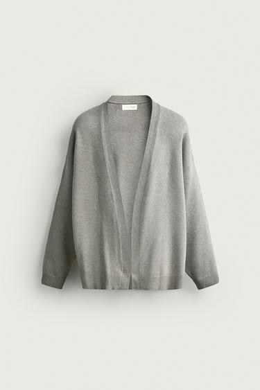 Zara 休閒版敞開式開襟衫 - 灰色