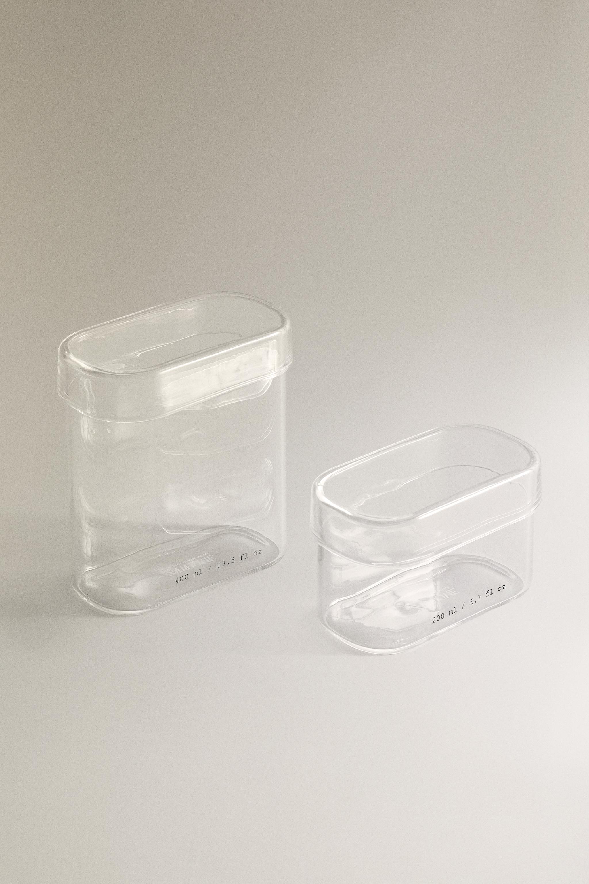 BOROSILICATE GLASS BATHROOM ORGANIZER JAR — Transparent