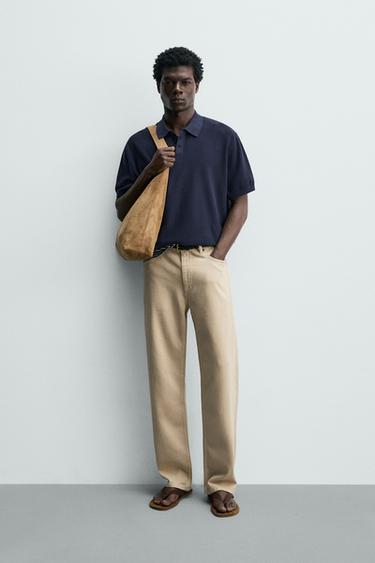 POLO THURJE REGULAR FIT E ÇRREGULLT - E kaltër nga Zara - Imazh 0