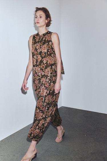 PANTALÓN BOMBACHO FLORES ZW COLLECTION - Multicolor de Zara