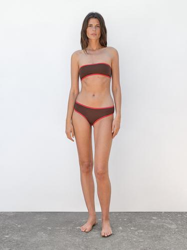 Zara Contrast bikini bottoms - Brown - Image 0