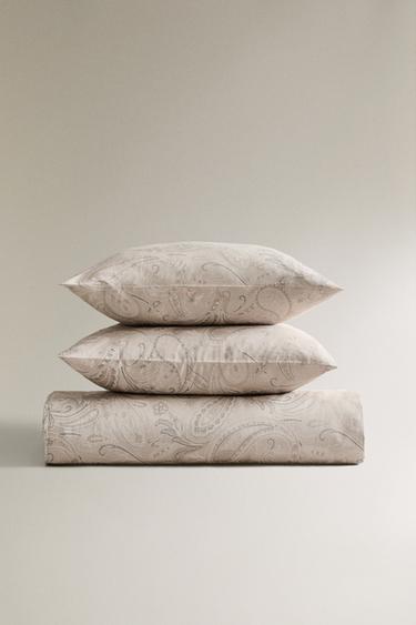 Zara PAISLEY-PRINT DUVET COVER - Beige