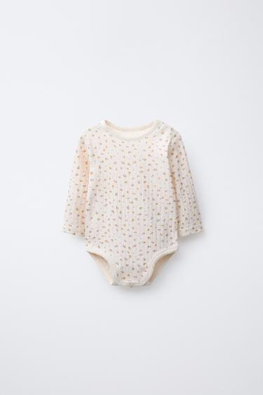 FLORAL PRINT JACKET, BODYSUIT AND LEGGINGS SET - Ecru by Zara - Image 2