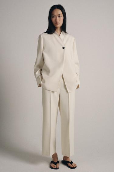 ZW COLLECTION CROPPED TROUSERS WITH SEAMS - Light beige by Zara - Image 3