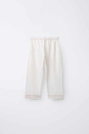 2-6 ANS/ PYJAMA LISERÉS CONTRASTÉS - Écru de Zara - Image 4