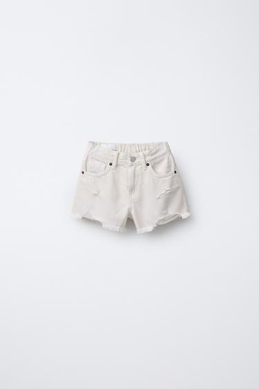 BERMUDA DENIM COM RASGOS - Bege da Zara