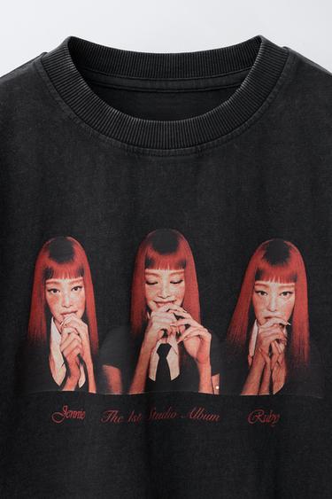 T-SHIRT EFFET DÉLAVÉ JENNIE RUBY® - Gris anthracite de Zara - Image 2