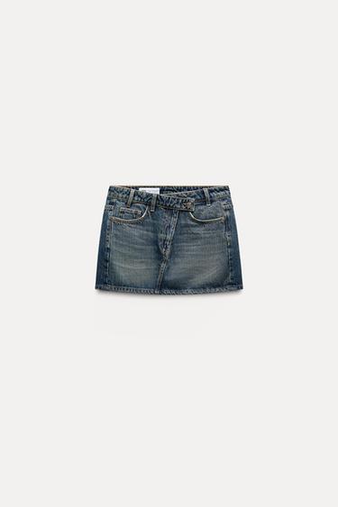 DENIM TRF MINI SKIRT - Navy blue by Zara