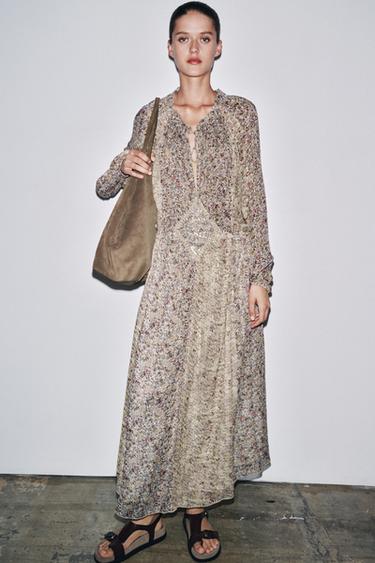 VESTIDO HILO METALIZADO ZW COLLECTION - 333 de Zara - Imagen 0