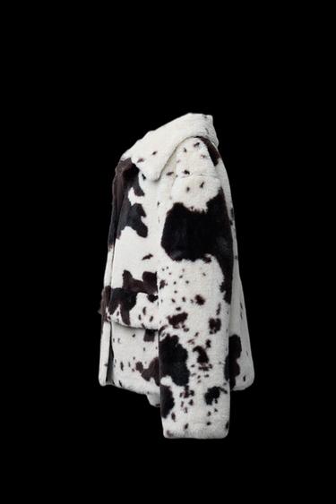FAUX FUR COW PRINT JACKET - Multicoloured by Zara