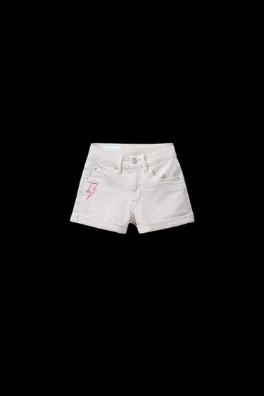 JEANSBERMUDAS MIT STICKEREI - Cremefarben von Zara