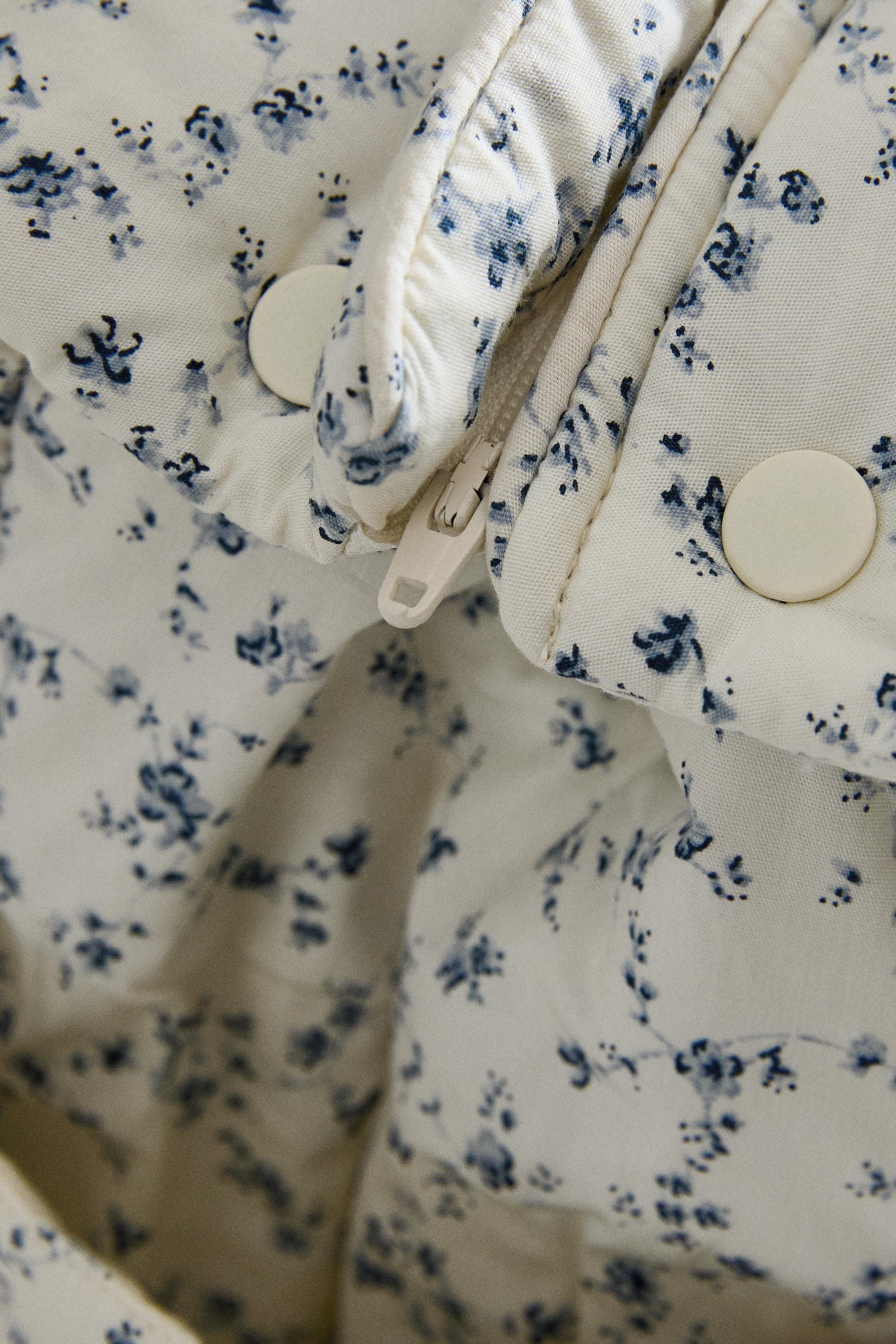 COTTON BLUE FLORAL DIAPER BAG