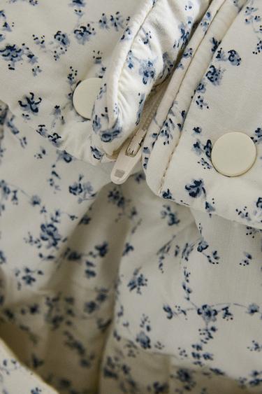 BLUE FLORAL COTTON MATERNITY BAG - Блакитний Zara