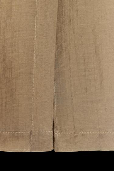 Zara SEMI-SHEER MIDI SKIRT - Mid-camel