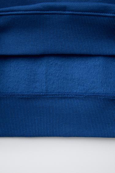 SWEAT À CAPUCHE ET INSCRIPTION - Bleu électrique de Zara - Image 3