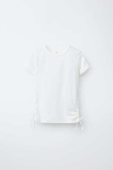 CAMISETA CON MODAL CUT OUT LAZOS - Blanco de Zara - Imagen 0