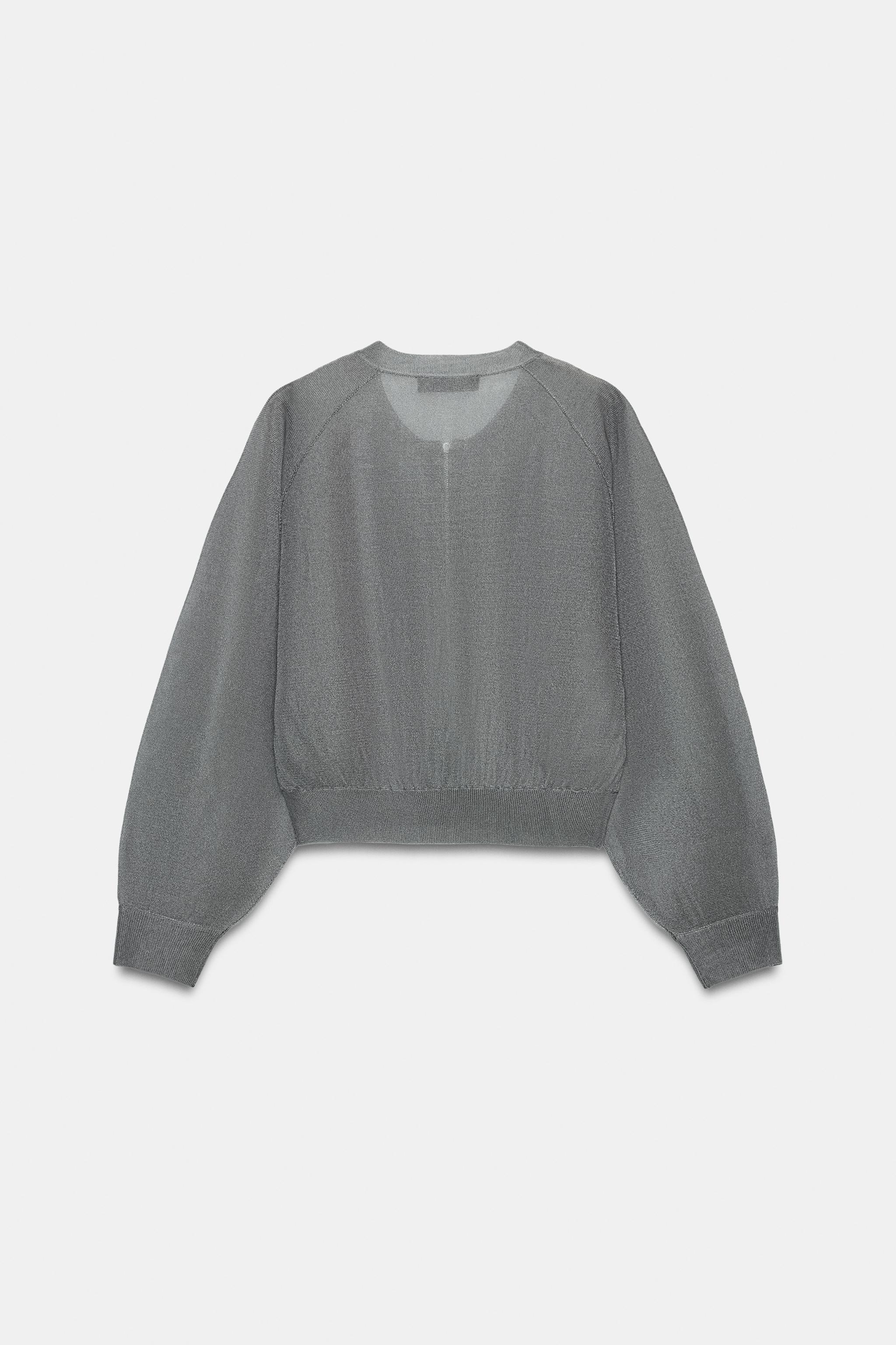 Женские куртки Zara KNIT BOMBER JACKET — фото 6