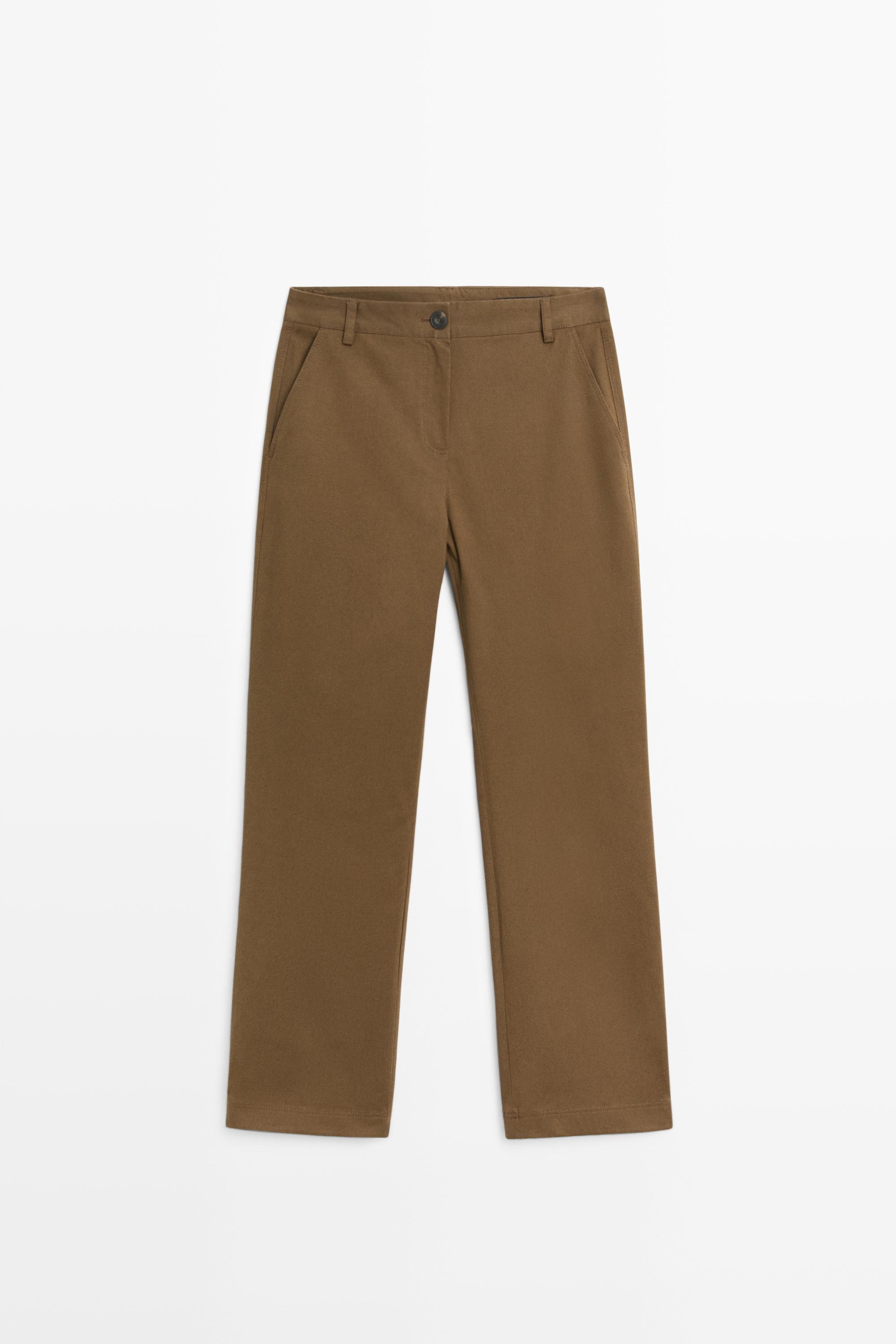 Pantalon kick flare en mélange de coton