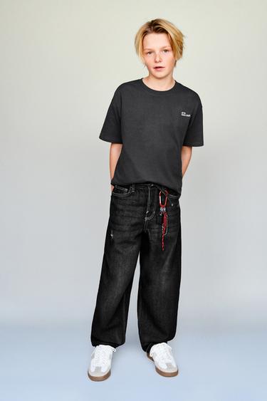 JEANS BAGGY BALLOON - Negro de Zara