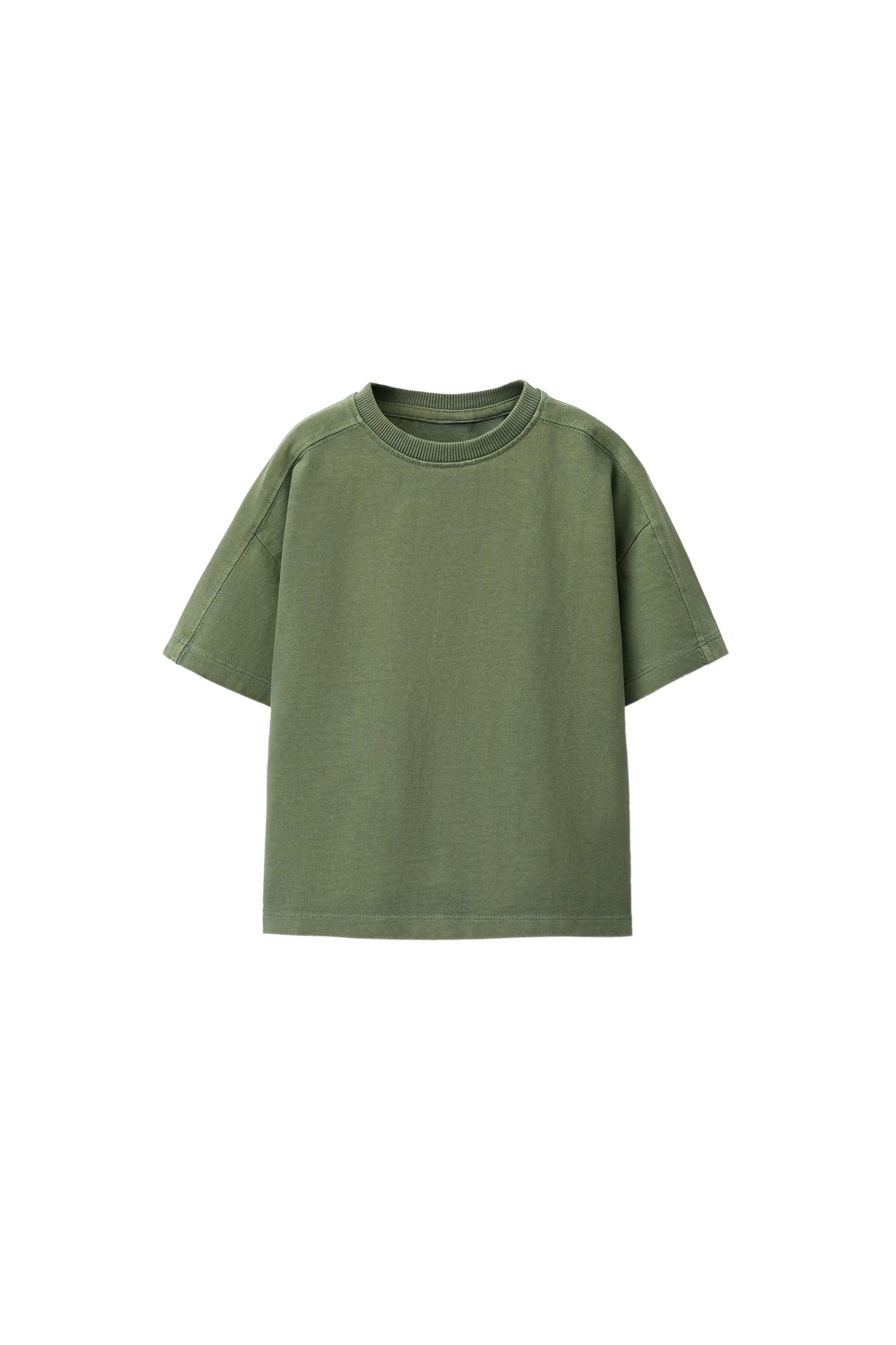 GARMENT DYE CUT-OUT T-SHIRT - Khaki | ZARA South Africa