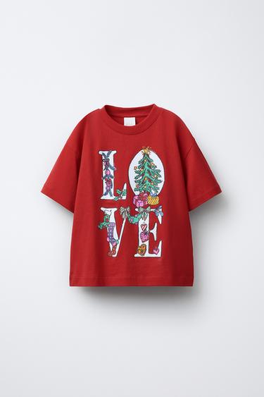 CAMISETA ALGODÓN ESTAMPADA  - Rojo de Zara