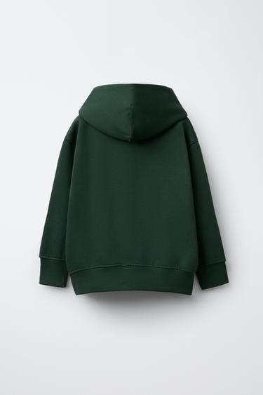BASIC HOODIE - Bottle green by Zara - Image 1