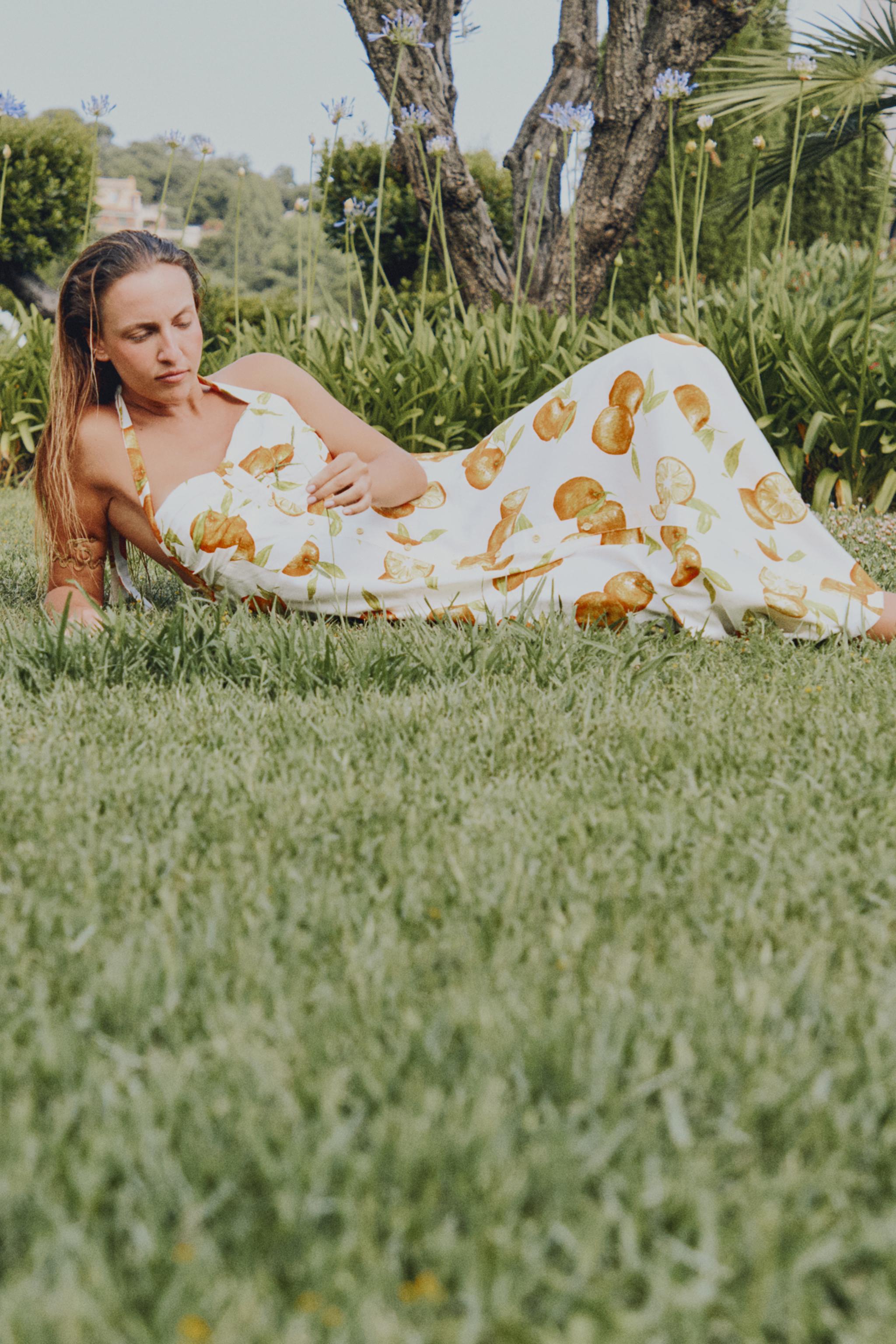 PRINTED LINEN DRESS