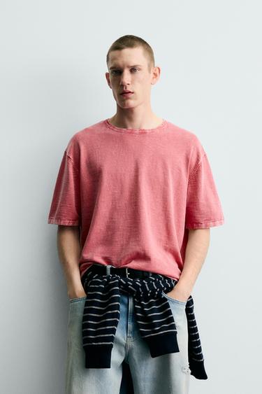 SLUB KNIT T-SHIRT - Pink by Zara