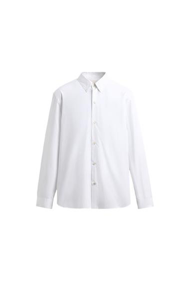 CAMISA REGULAR FIT POPELÍN - Blanco de Zara