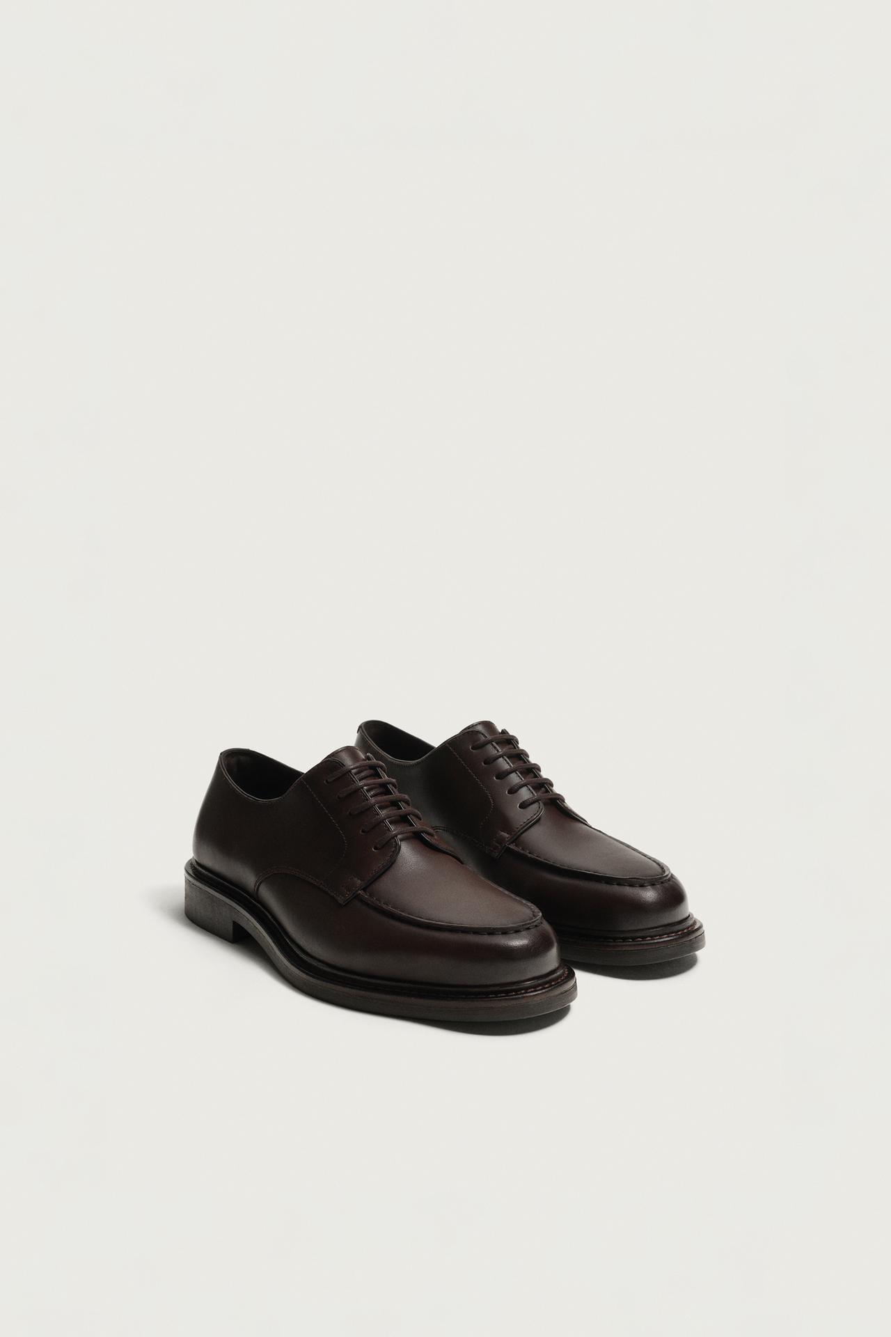 LEATHER DRESS SHOES — Brown