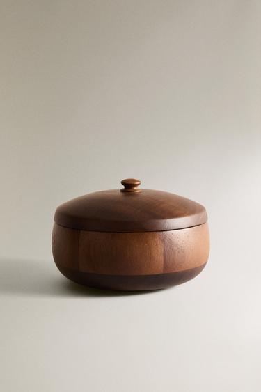 フタ付きウッドボックス小ブラウン0Zaraのフタ付きウッドボックス小 - ブラウン - 画像 0