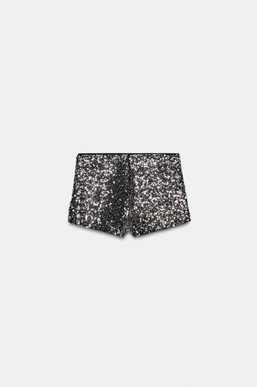 MINI SEQUIN SHORTS - Silver by Zara
