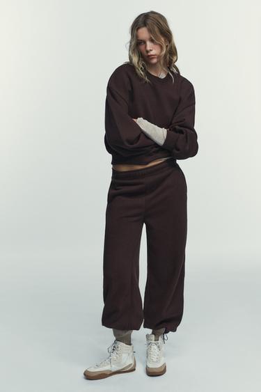 BASIC PLUSH SWEATSHIRT - Brown by Zara