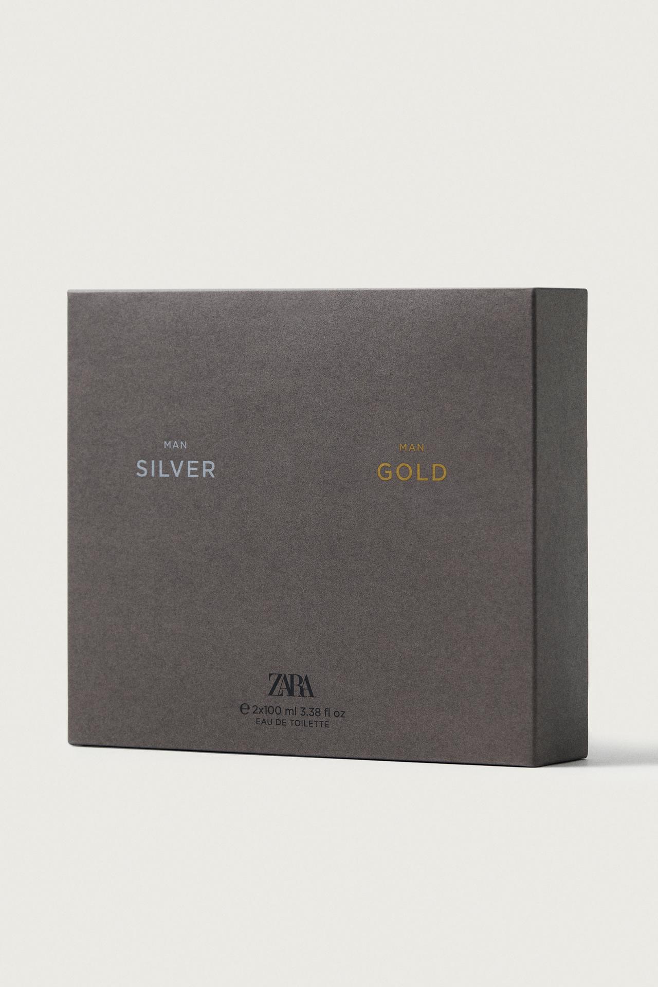 SILVER MAN GOLD EDT 2X100 ML (3.4 FL.OZ) — TINTED LEATHER