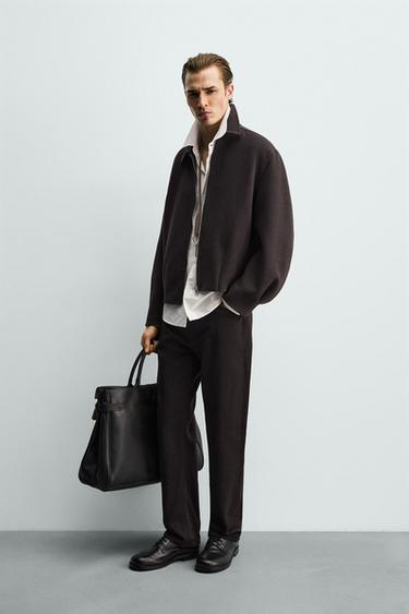 BOXY FIT WOOL BLEND JACKET - Dark brown by Zara - Image 3