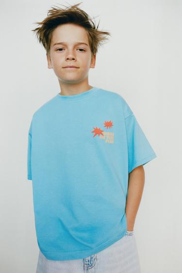 T-SHIRT IMPRIMÉ - Bleu roi de Zara - Image 4