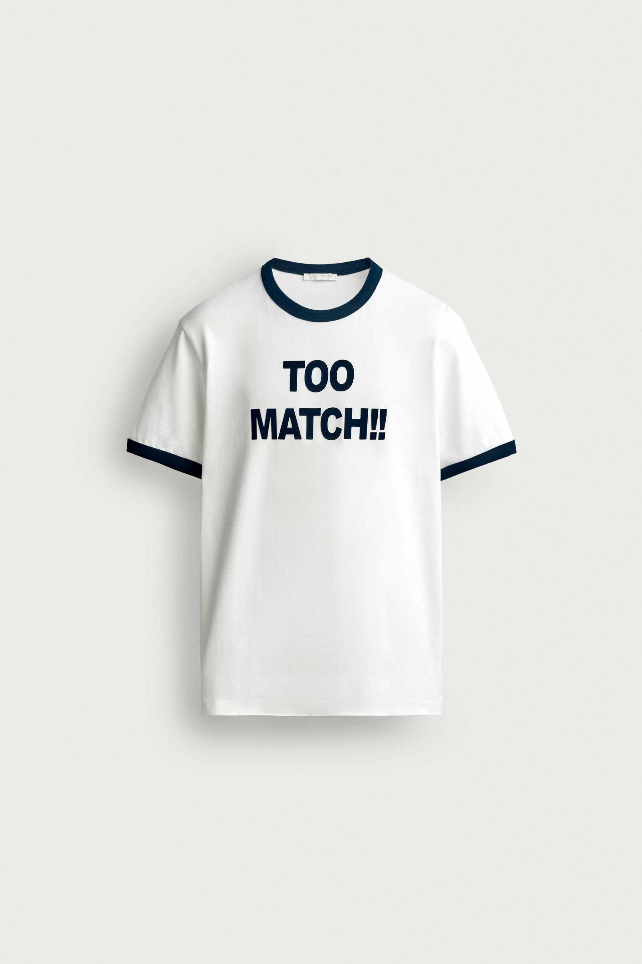 RINGER CONTRAST RIB TEXT T-SHIRT