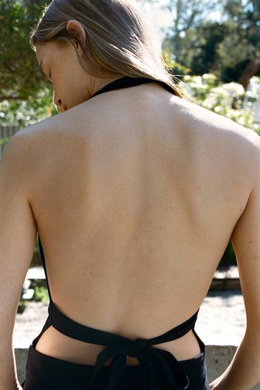LONG JUMPSUIT WITH OPEN BACK - Black by Zara - Image 2