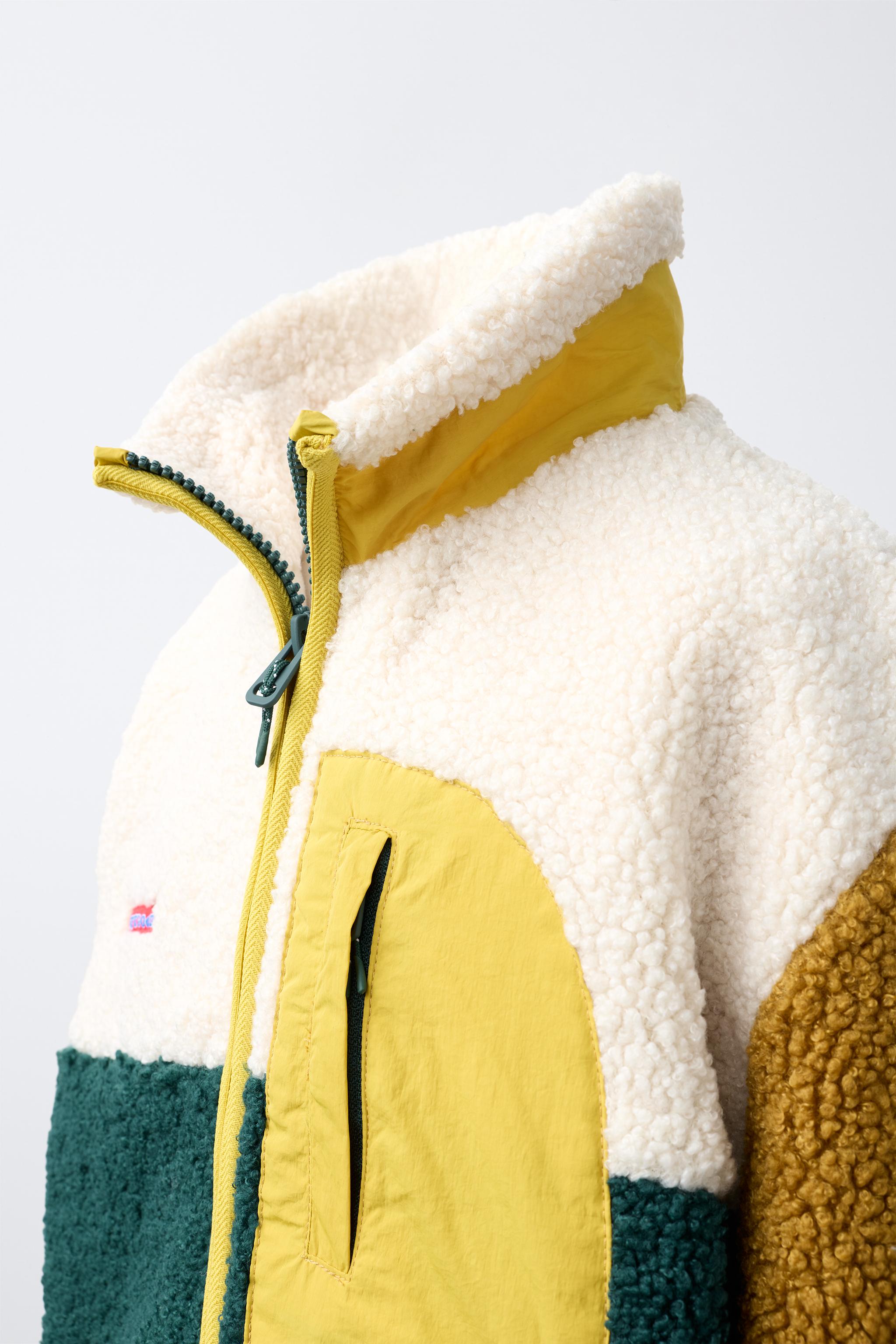 BLOUSON EFFET MOUTON COLORBLOCK
