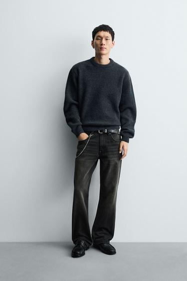 BOXY FIT TEXTURED JUMPER - Midnight blue by Zara