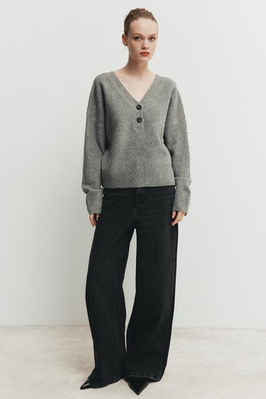 JERSEY PUNTO BOTONES - Gris vigoré de Zara