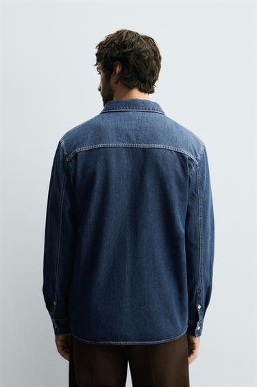 CHEMISE EN DENIM REGULAR FIT - Bleu moyen de Zara - Image 2