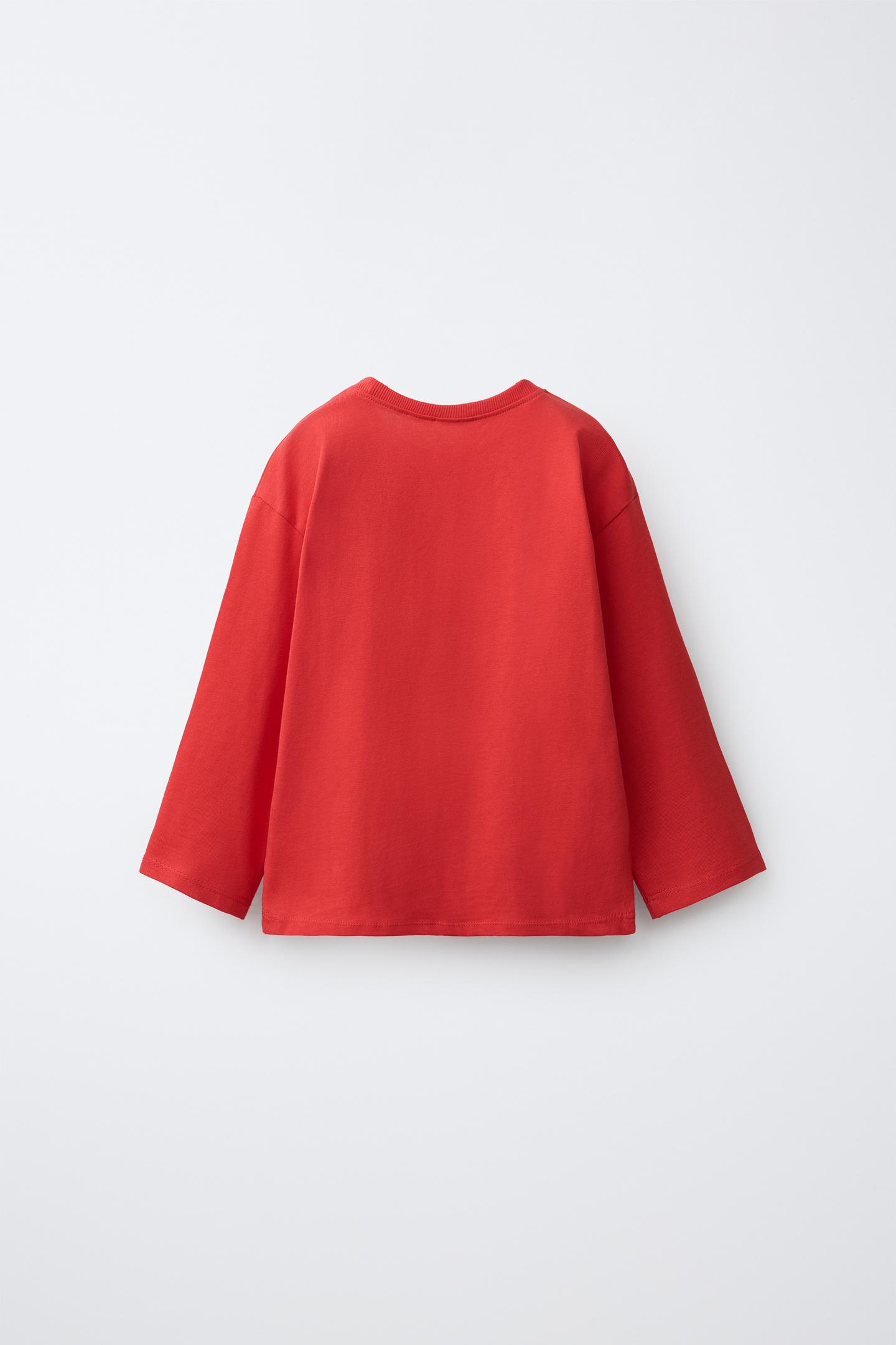 Детская футболка Zara Heart Print, цвет: Красный — фото 2