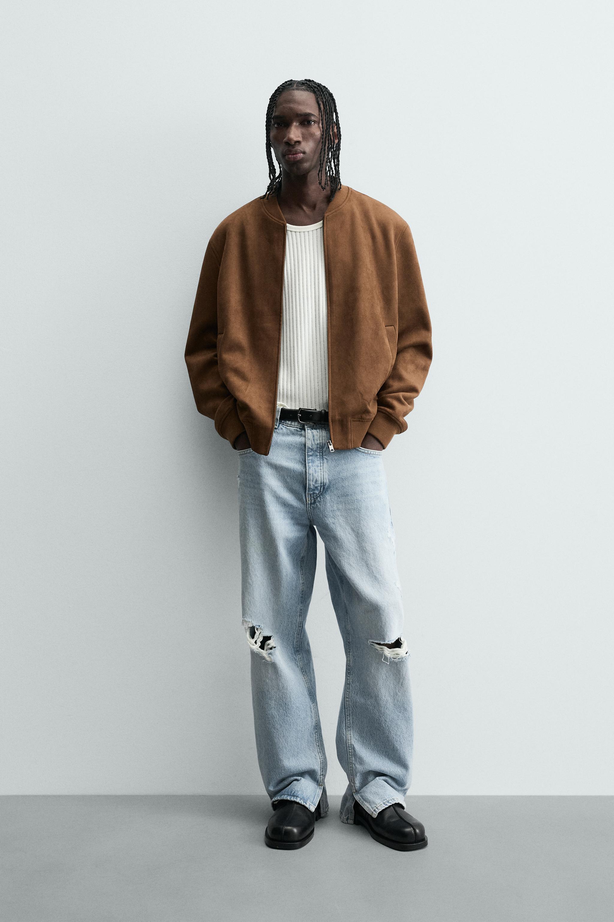 JAQUETA BOMBER COM EFEITO SUEDE - Caramelo | ZARA Brasil