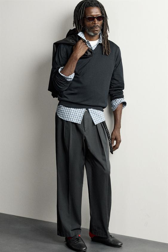 PANTALON CHINO À PLIS AARON LEVINE X ZARA - Noir de Zara - Image 6